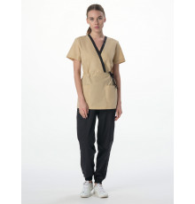 Костюм женский MedLine Арина (тк.Смесовая,120), черный/бежевый